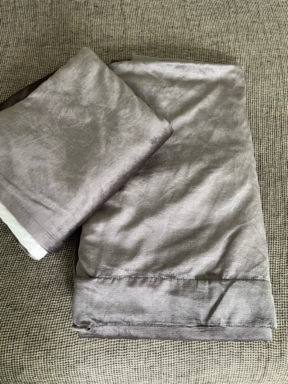 Threshold Velvet Blackout Curtains in Gray 2 Panels 50”x 84” Rod Pocket